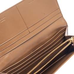 Pre Owned Prada Tan Ostrich Continental Wallet