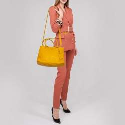 Prada Mustard Yellow Vitello Daino Leather Tote