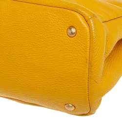 Prada Mustard Yellow Vitello Daino Leather Tote