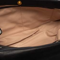 Pre Owned Prada Black/White Printed Tweed Turnlock Flap Clutch