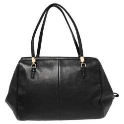 Pre Owned Coach Black Leather Madeline East/West Satchel