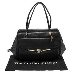 Pre Owned Coach Black Leather Madeline East/West Satchel
