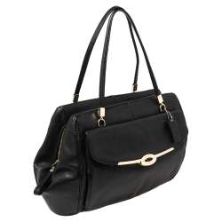 Pre Owned Coach Black Leather Madeline East/West Satchel