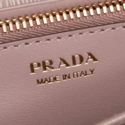 Pre Owned Prada Nude Vitello Move Leather Leather Wallet On Chain
