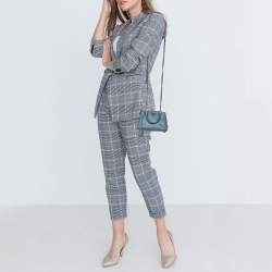 مملوكة مسبقًا Prada Blue Saffiano Lux Leather Mini Promenade Crossbody Bag