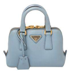 مملوكة مسبقًا Prada Blue Saffiano Lux Leather Mini Promenade Crossbody Bag