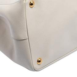 Pre Owned Prada Cream Saffiano Lux Leather Large Galleria Tote