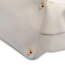 Pre Owned Prada Cream Saffiano Lux Leather Large Galleria Tote
