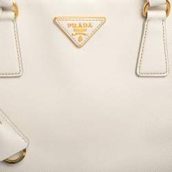 Pre Owned Prada Cream Saffiano Lux Leather Large Galleria Tote