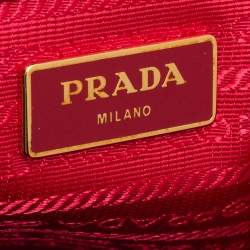 Pre Owned Prada Red Saffiano Lux Leather Large Gardener's Tote
