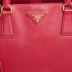 Pre Owned Prada Red Saffiano Lux Leather Large Gardener's Tote