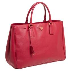 Pre Owned Prada Red Saffiano Lux Leather Large Gardener's Tote