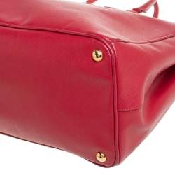 Pre Owned Prada Red Saffiano Lux Leather Large Gardener's Tote