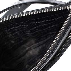 Pre Owned Prada Black Diagramme Leather Belt Bag