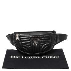 Pre Owned Prada Black Diagramme Leather Belt Bag