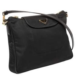 Pre Owned حقيبة كروس برادا نايلون توسيتو أسود وجلد