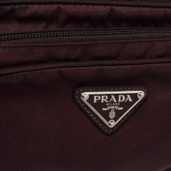 Pre Owned Prada Burgundy Nylon and Leather Belt Bag