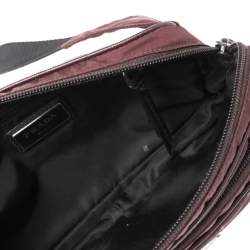 Pre Owned Prada Burgundy Nylon and Leather Belt Bag