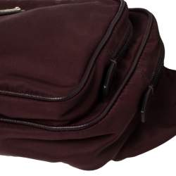 Pre Owned Prada Burgundy Nylon and Leather Belt Bag