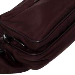 Pre Owned Prada Burgundy Nylon and Leather Belt Bag