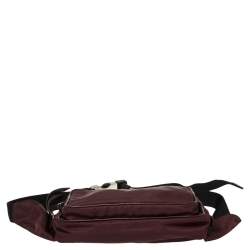 Pre Owned Prada Burgundy Nylon and Leather Belt Bag