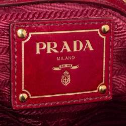 Pre Owned Prada Red Vitello Shine Leather Tote