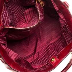 Pre Owned Prada Red Vitello Shine Leather Tote
