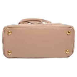Pre Owned Prada Beige Saffinao Leather Mini Galleria Tote