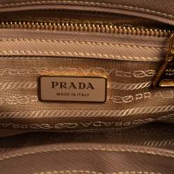 Pre Owned Prada Beige Saffinao Leather Mini Galleria Tote