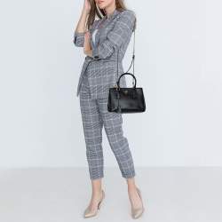 Pre Owned Prada Black Saffiano Lux Leather Mini Galleria Tote