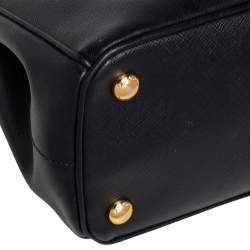 Pre Owned Prada Black Saffiano Lux Leather Mini Galleria Tote