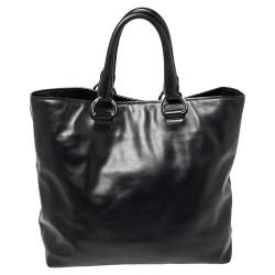 Pre Owned Prada Black Leather Tote