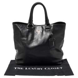 Pre Owned Prada Black Leather Tote