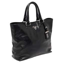 Pre Owned Prada Black Leather Tote