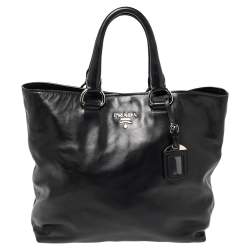 Pre Owned Prada Black Leather Tote
