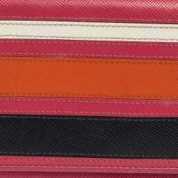 Prada Multicolor Saffiano Lux Leather Flap Continental Wallet