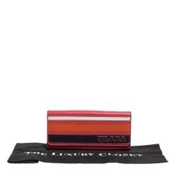 Prada Multicolor Saffiano Lux Leather Flap Continental Wallet