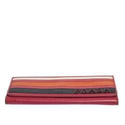 Prada Multicolor Saffiano Lux Leather Flap Continental Wallet