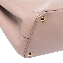 Pre Owned Prada Dusty Pink Saffiano Lux Leather Medium Galleria Tote