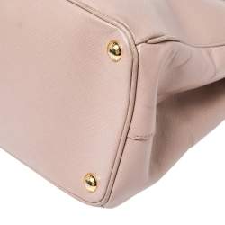 Pre Owned Prada Dusty Pink Saffiano Lux Leather Medium Galleria Tote