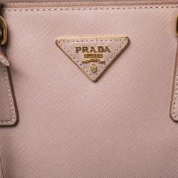 Pre Owned Prada Dusty Pink Saffiano Lux Leather Medium Galleria Tote