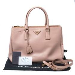 Pre Owned Prada Dusty Pink Saffiano Lux Leather Medium Galleria Tote