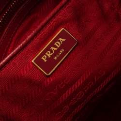 Pre Owned Prada Red Saffiano Leather Large Galleria Double Zip Tote