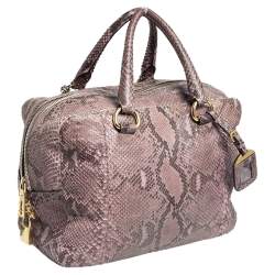 Pre Owned Prada Beige/Brown Python Inside Bag