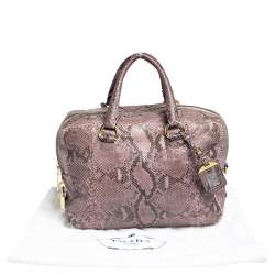 Pre Owned Prada Beige/Brown Python Inside Bag