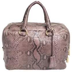 Pre Owned Prada Beige/Brown Python Inside Bag