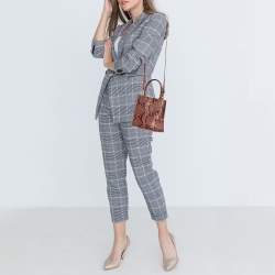 Pre Owned Prada Pink Python Small Panier Top Handle Bag