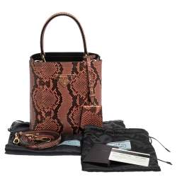 Pre Owned Prada Pink Python Small Panier Top Handle Bag