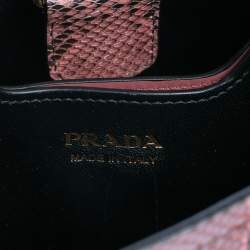 Pre Owned Prada Pink Python Small Panier Top Handle Bag