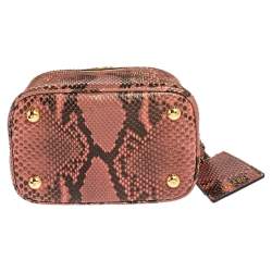 Pre Owned Prada Pink Python Small Panier Top Handle Bag